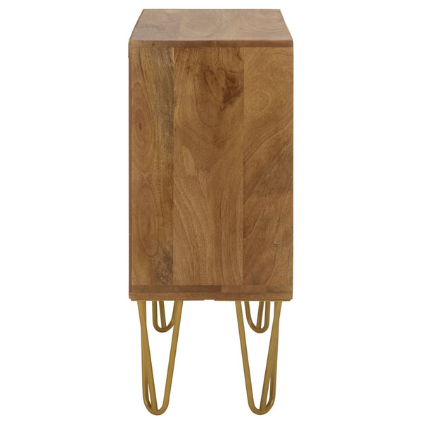 Safavieh Solene Textured Nightstand With Curved Design And Brass Accents - Modern Storage For Stylish Spaces NST5302A