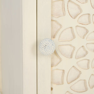 Safavieh Rayetta Vintage-Style Nightstand With Carved Mango Wood, 2 Shelves, And Elegant White Wash Finish NST5304A