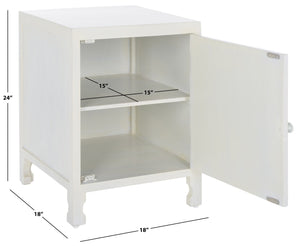 Safavieh Rayetta 2 Shelf 1 Door Nightstand White Wash NST5304A