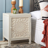 Safavieh Rayetta 2 Shelf 1 Door Nightstand White Wash NST5304A