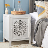 Safavieh Regius 2 Shelf 1 Door Nightstand White Wash NST5305A