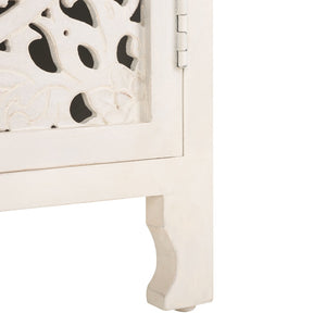 Safavieh Reimu Artisanal Nightstand With 2 Shelves & 1 Door - Elegant Mango Wood Storage For Bedroom Decor NST5306A