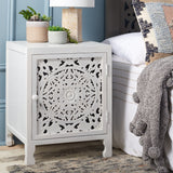 Safavieh Reimu 2 Shelf 1 Door Nightstand White Wash NST5306A