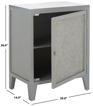 Safavieh Tiriaq 2 Shelf 1 Door Nightstand Grey Wood NST5310A