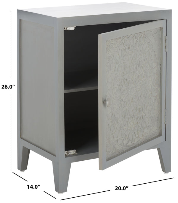 Safavieh Tiriaq 2 Shelf 1 Door Nightstand Grey Wood NST5310A