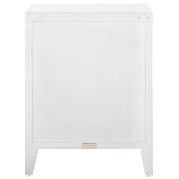 Safavieh Tiriaq 2 Shelf 1 Door Nightstand White Washed Wood NST5310B