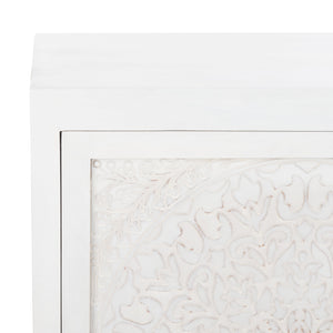 Safavieh Tiriaq 2 Shelf 1 Door Nightstand White Washed Wood NST5310B