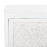 Safavieh Tiriaq 2 Shelf 1 Door Nightstand White Washed Wood NST5310B