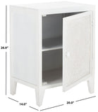 Safavieh Tiriaq 2 Shelf 1 Door Nightstand White Washed Wood NST5310B