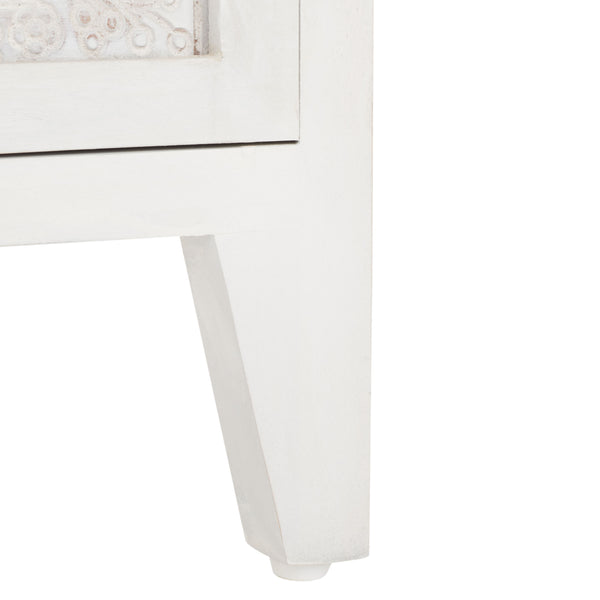 Safavieh Tiriaq 2 Shelf 1 Door Nightstand White Washed Wood NST5310B