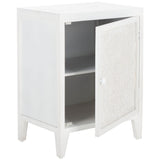 Safavieh Tiriaq 2 Shelf 1 Door Nightstand White Washed Wood NST5310B
