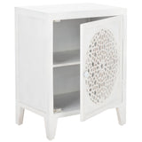 Safavieh Toroka 2 Shelf 1 Door Nightstand White Washed Wood NST5311B