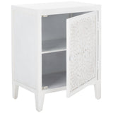 Safavieh Trevlio 2 Shelf 1 Door Nightstand White Washed Wood NST5312A