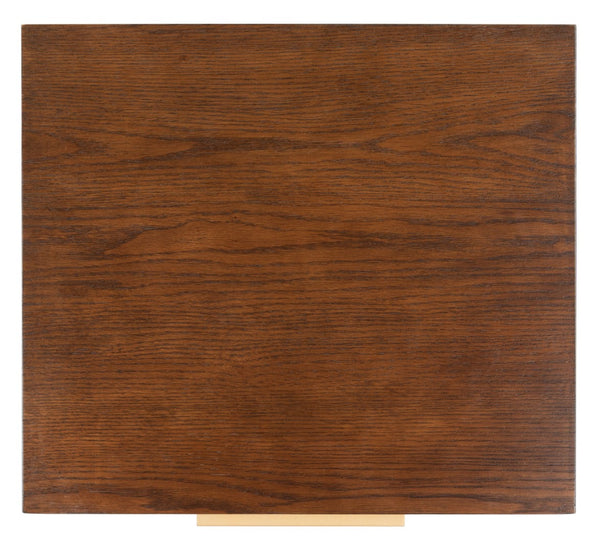 Safavieh Pierre One-Drawer Nightstand - Elegant Walnut & Gold Accent Table For Modern & Transitional Spaces NST6400A