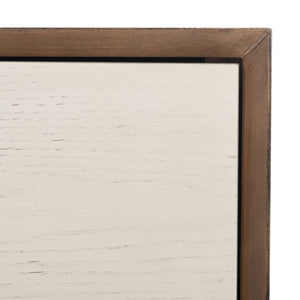 Safavieh Justice 2 Drawer Nightstand - Modern Design With Brass Accents, Perfect For Stylish Bedroom Storage Walnut / White Washed NST6402B