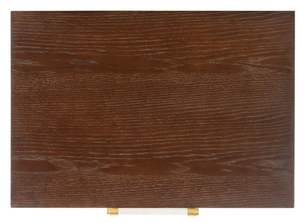 Safavieh Justice 2 Drawer Nightstand - Modern Design With Brass Accents, Perfect For Stylish Bedroom Storage Walnut / White Washed NST6402B