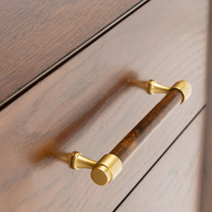 Safavieh Justice 2 Drawer Nightstand - Modern Design With Brass Accents, Perfect For Stylish Bedroom Storage Walnut NST6402C