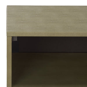 Safavieh Meilana Modern Art Deco Nightstand With Drawer & Shelf - Light Taupe Finish & Brass Accents NST6403A