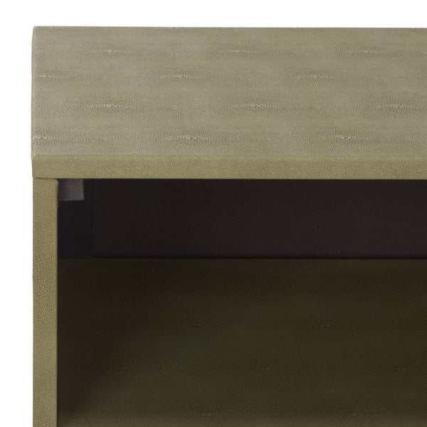 Safavieh Meilana Modern Art Deco Nightstand With Drawer & Shelf - Light Taupe Finish & Brass Accents NST6403A