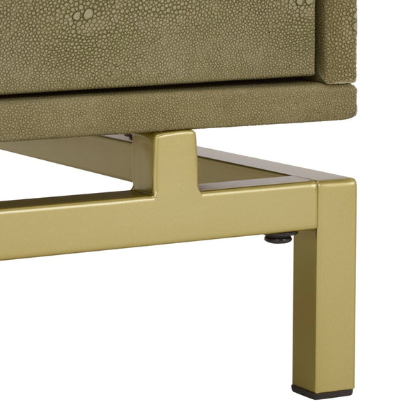 Safavieh Meilana Modern Art Deco Nightstand With Drawer & Shelf - Light Taupe Finish & Brass Accents NST6403A