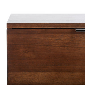 Safavieh Brylin 3-Drawer Nightstand - Rustic Walnut Elegance With Chrome Pulls For Modern Bedroom Style NST6404A