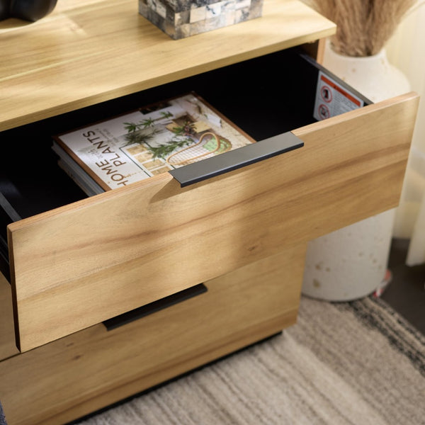 Safavieh Brylin Contemporary 3-Drawer Nightstand With Chrome Handles - Stylish Storage For Modern Bedrooms NST6404B