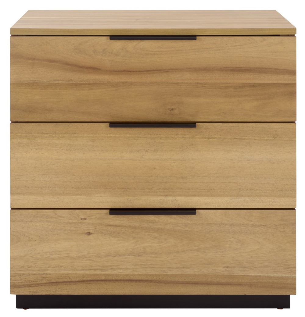 Safavieh Brylin Contemporary 3-Drawer Nightstand With Chrome Handles - Stylish Storage For Modern Bedrooms NST6404B