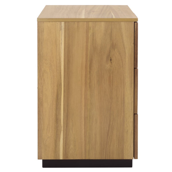Safavieh Brylin Contemporary 3-Drawer Nightstand With Chrome Handles - Stylish Storage For Modern Bedrooms NST6404B