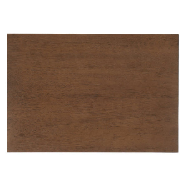 Safavieh Donald Mid-Century 2 Drawer Nightstand With Herringbone Design For Stylish Bedroom Organization Wheat / Bronze NST6405B