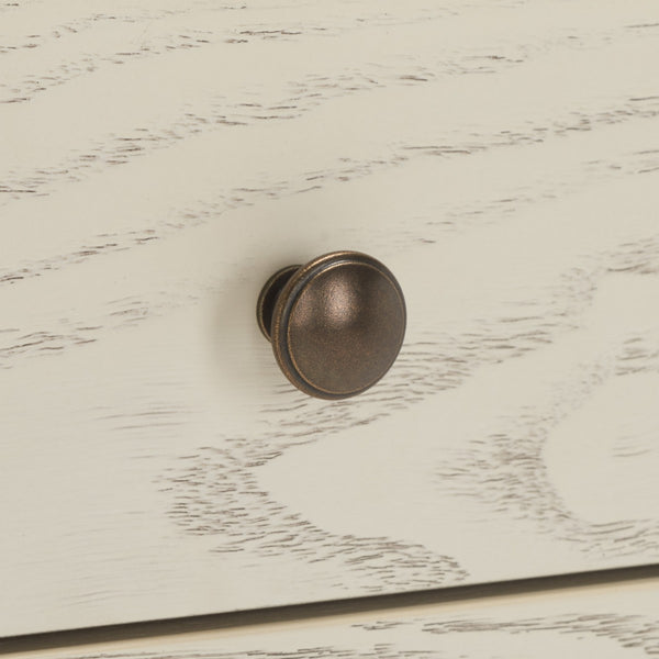 Safavieh Scully 2 Drawer Nightstand XII23 White Washed / Antique Gold Wood NST6407A