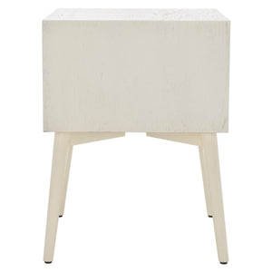 Safavieh Scully 2 Drawer Nightstand XII23 White Washed / Antique Gold Wood NST6407A
