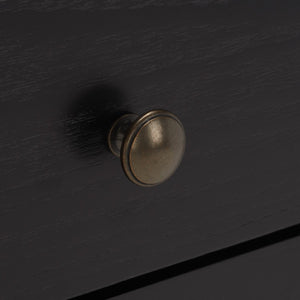 Safavieh Scully 2 Drawer Nightstand XII23 Black / Antique Gold Wood NST6407B