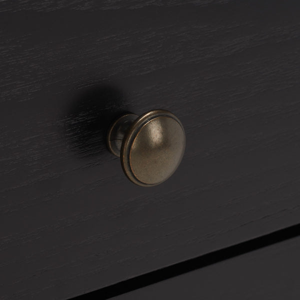 Safavieh Scully 2 Drawer Nightstand XII23 Black / Antique Gold Wood NST6407B