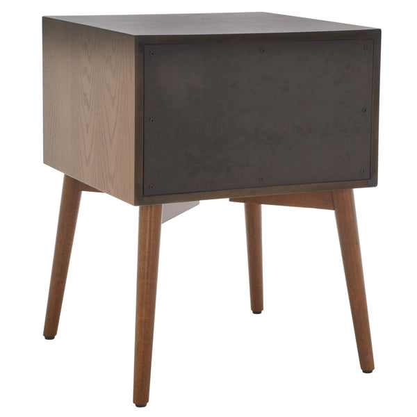 Safavieh Scully 2 Drawer Nightstand XII23 Medium Oak / Antique Gold  Wood NST6407C