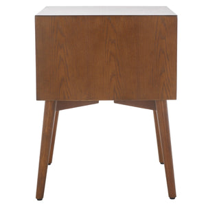 Safavieh Scully 2 Drawer Nightstand XII23 Medium Oak / Antique Gold  Wood NST6407C