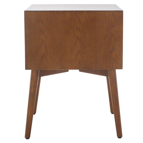 Safavieh Scully 2 Drawer Nightstand XII23 Medium Oak / Antique Gold  Wood NST6407C