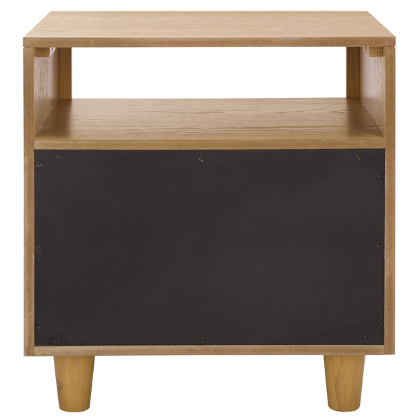 Safavieh Akanksha 2 Drawer Nightstand - Stylish Wooden Storage Solution For Modern Living Spaces Natural Wood Nst6409a