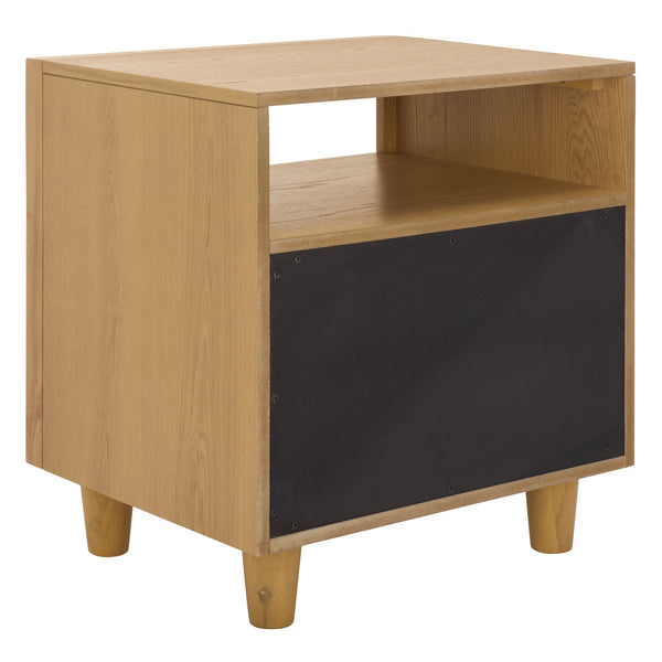 Safavieh Akanksha 2 Drawer Nightstand - Stylish Wooden Storage Solution For Modern Living Spaces Natural Wood Nst6409a