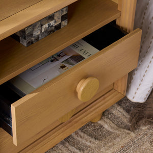 Safavieh Akanksha 2 Drawer Nightstand - Stylish Wooden Storage Solution For Modern Living Spaces Natural Wood Nst6409a