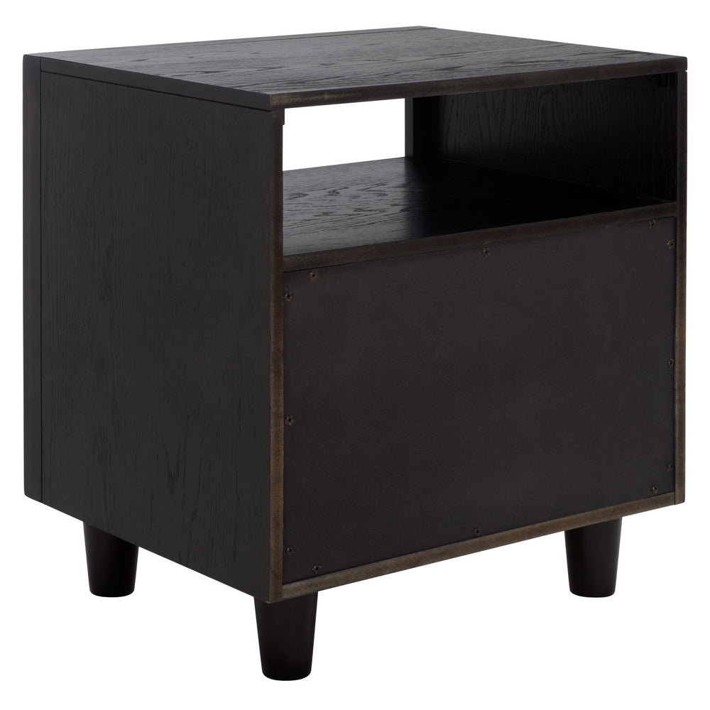 Safavieh Akanksha 2 Drawer Nightstand - Stylish Wooden Storage Solution For Modern Living Spaces Black Wood Nst6409b