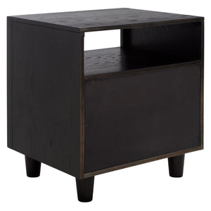 Safavieh Akanksha 2 Drawer Nightstand - Stylish Wooden Storage Solution For Modern Living Spaces Black Wood Nst6409b