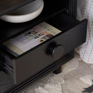 Safavieh Akanksha 2 Drawer Nightstand - Stylish Wooden Storage Solution For Modern Living Spaces Black Wood Nst6409b