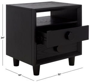 Safavieh Akanksha 2 Drawer Nightstand - Chic Storage Solution With Modern Design For Small Spaces And Style Black NST6409B