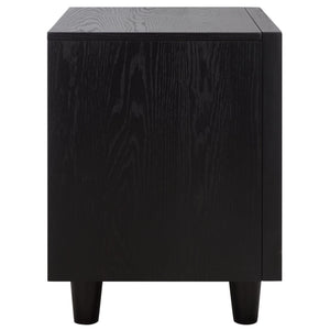 Safavieh Akanksha 2 Drawer Nightstand - Stylish Wooden Storage Solution For Modern Living Spaces Black Wood Nst6409b