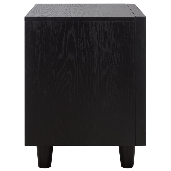 Safavieh Akanksha 2 Drawer Nightstand - Stylish Wooden Storage Solution For Modern Living Spaces Black Wood Nst6409b