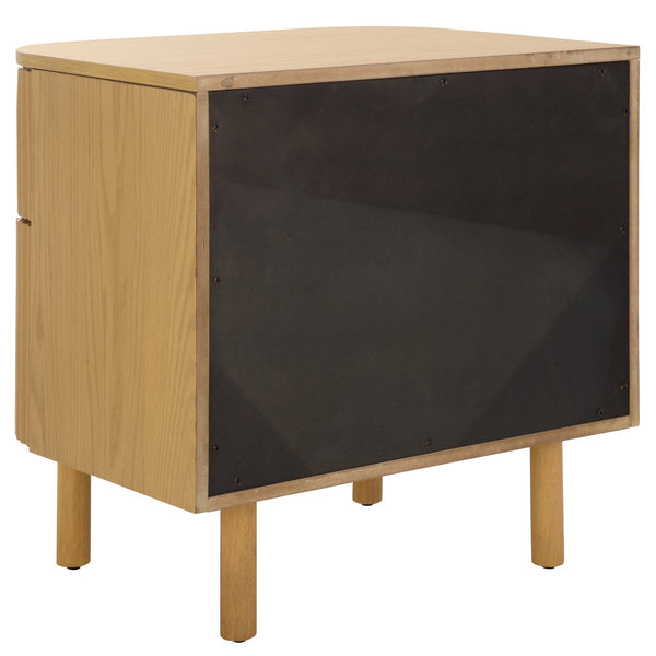 Safavieh Himanshu 2 Drawer Nightstand - Stylish Solid Wood Design For Functional Bedroom Storage Solutions Natural Wood Nst6410a