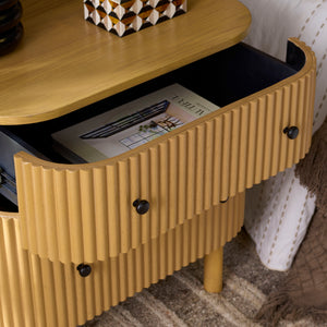 Safavieh Himanshu 2 Drawer Nightstand - Stylish Solid Wood Design For Functional Bedroom Storage Solutions Natural Wood Nst6410a