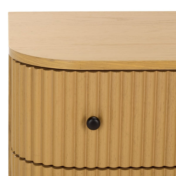 Safavieh Himanshu 2-Drawer Nightstand - Stylish Solid Wood Design For Organized Bedroom Storage And Decor Natural NST6410A