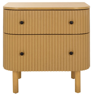 Safavieh Himanshu 2 Drawer Nightstand - Stylish Solid Wood Design For Functional Bedroom Storage Solutions Natural Wood Nst6410a