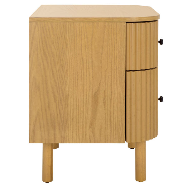Safavieh Himanshu 2 Drawer Nightstand - Stylish Solid Wood Design For Functional Bedroom Storage Solutions Natural Wood Nst6410a